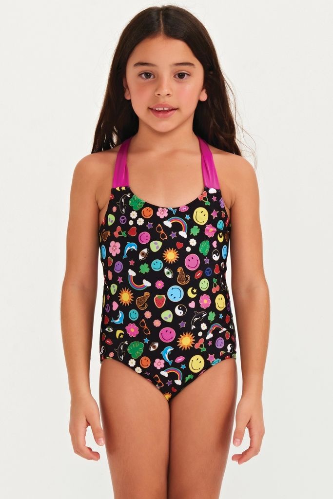 maiô infantil sofia stickers smiley MB02 triya