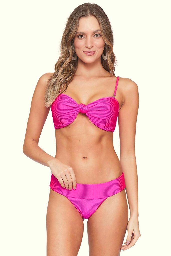 top nó canelado rosa neon 866578 lua luá