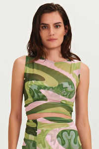 cropped tule iris retro waves CR05 triya