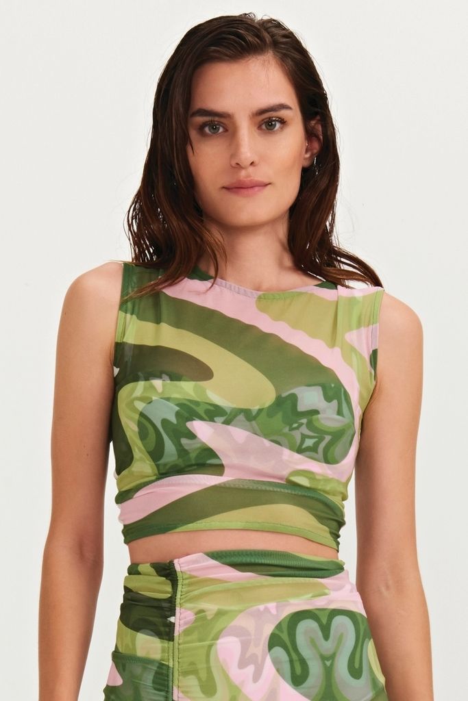 cropped tule iris retro waves CR05 triya