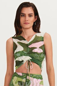 cropped tule iris retro waves CR05 triya