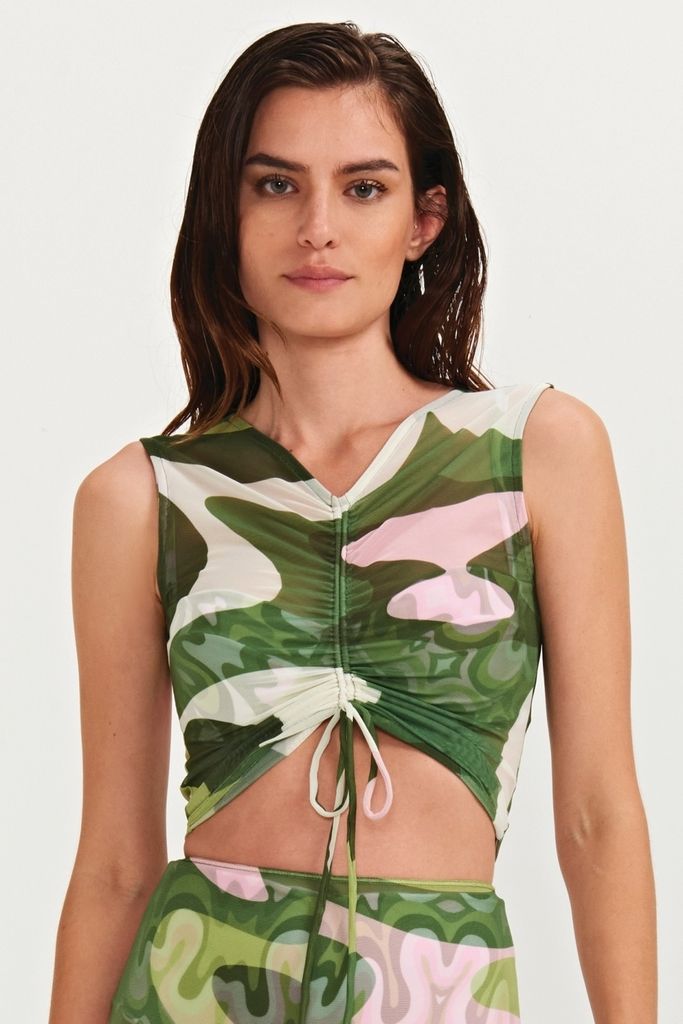 cropped tule iris retro waves CR05 triya