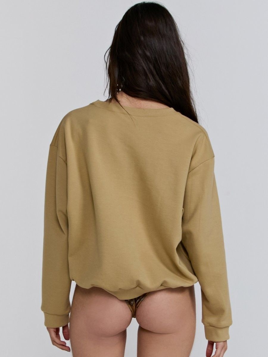 blusa moletom carina areia BL18 triya