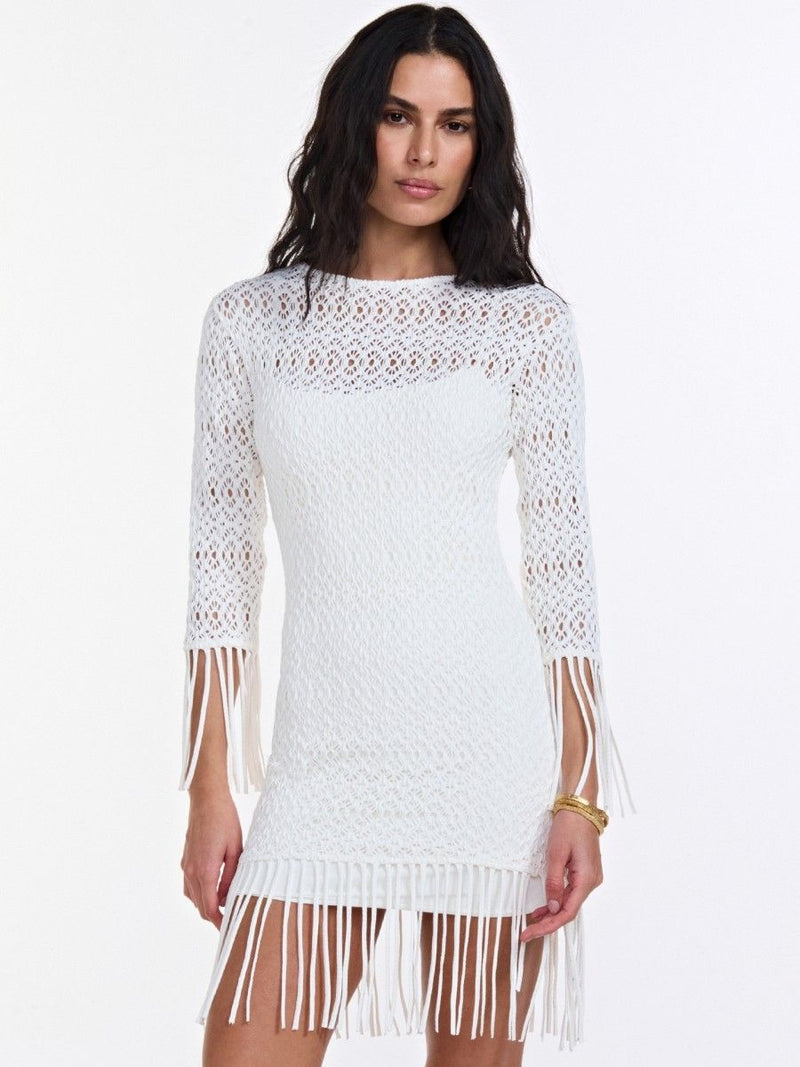 vestido curto maite off white VE03 triya