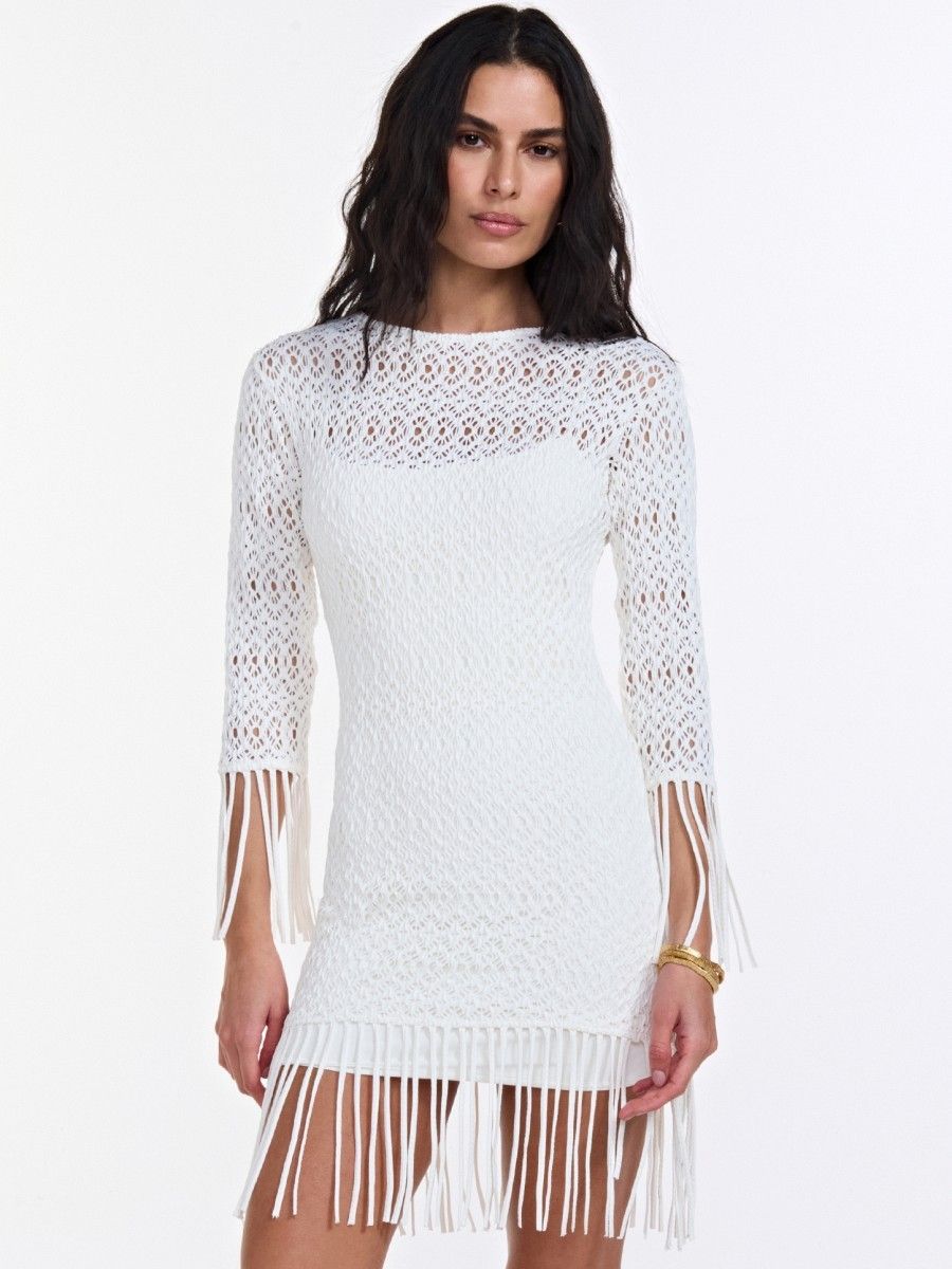 vestido curto maite off white VE03 triya
