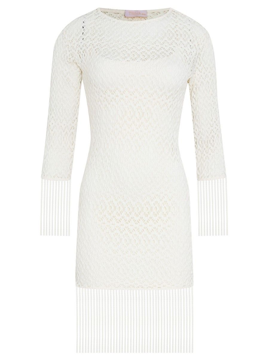 vestido curto maite off white VE03 triya