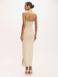 vestido midi bege rachel 0832 oásis resortwear