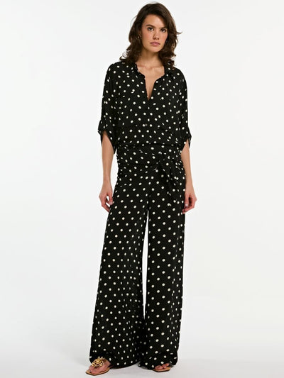 calça flare margot poá black CL02 ysla