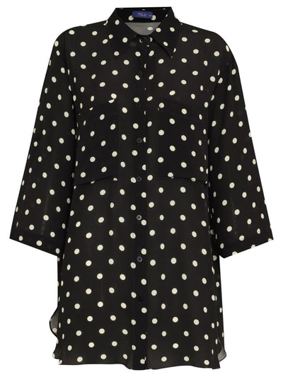 camisa amelia poá black CH01 ysla