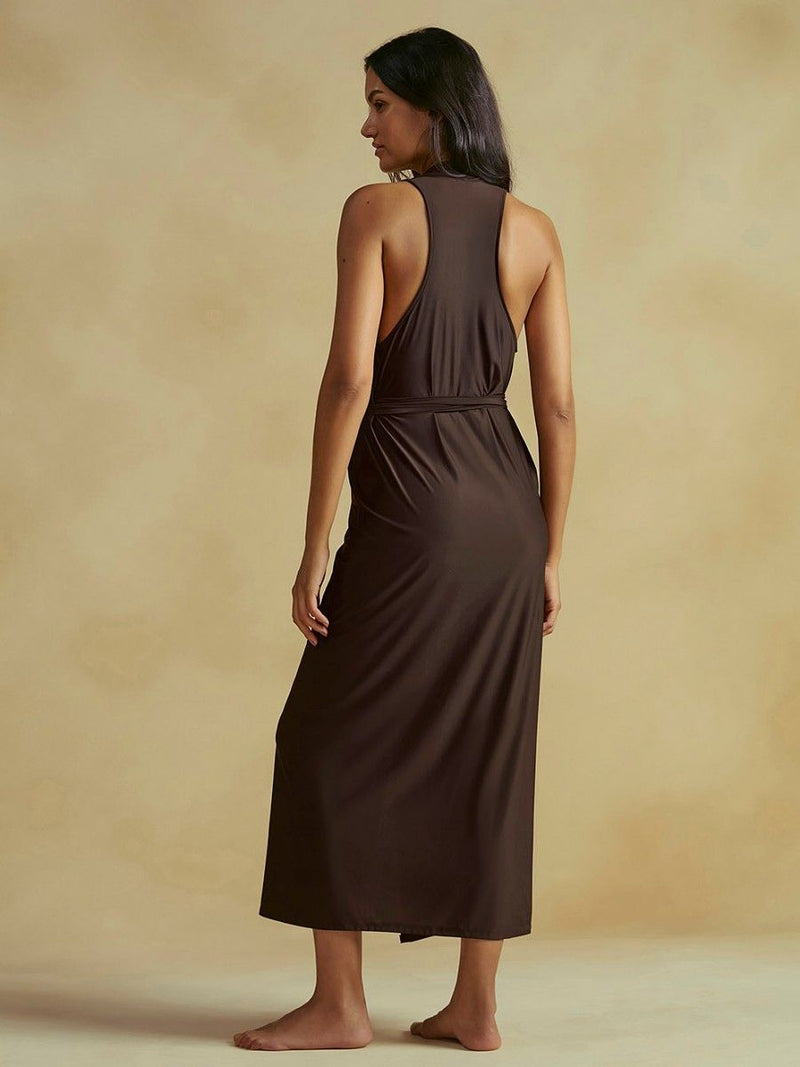 vestido midi marrom coffee 16627 cia marítima