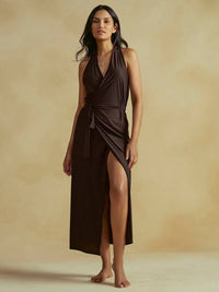 vestido midi marrom coffee 16627 cia marítima