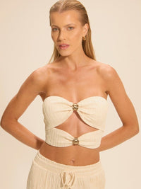 top cropped off white jade 17981 la sirene