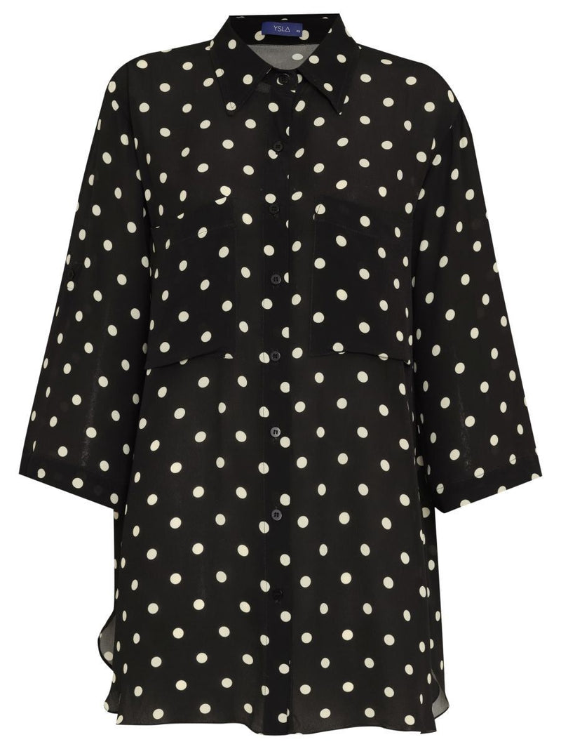 camisa e calça poá black CH01 ysla