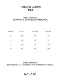 Tabela de medidas