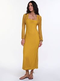vestido midi sereia amarelo VE05 triya