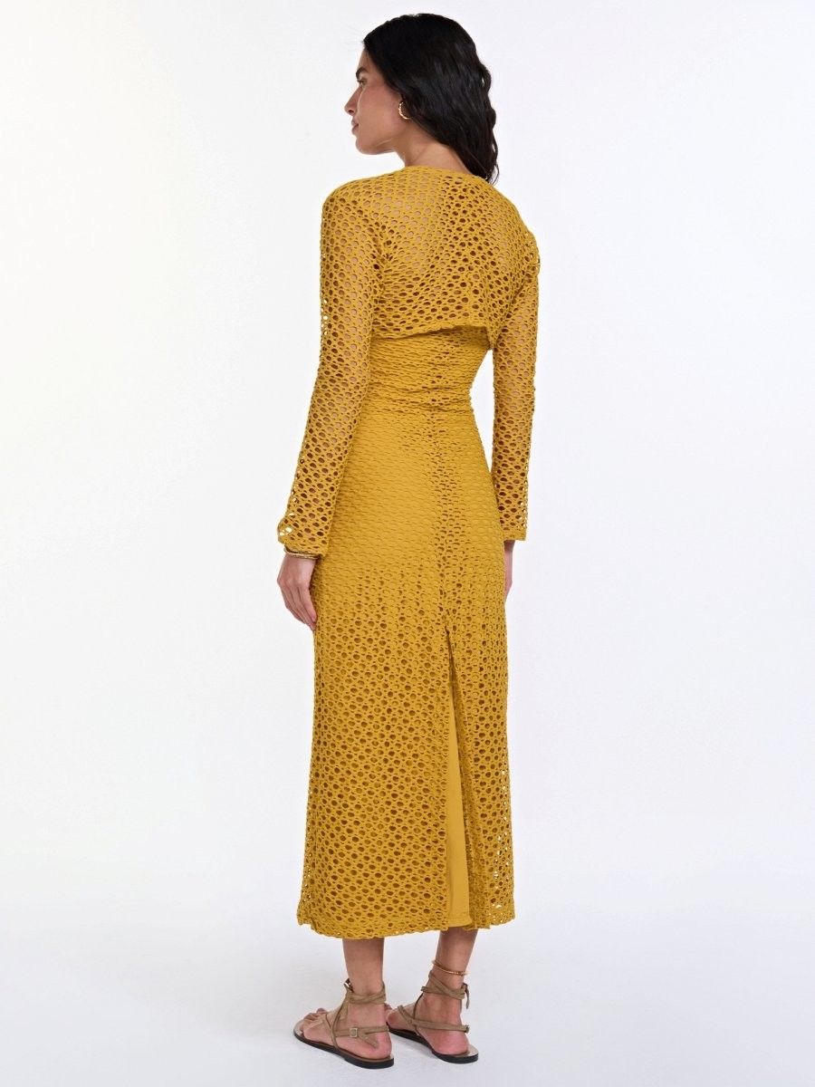 vestido midi sereia amarelo VE05 triya