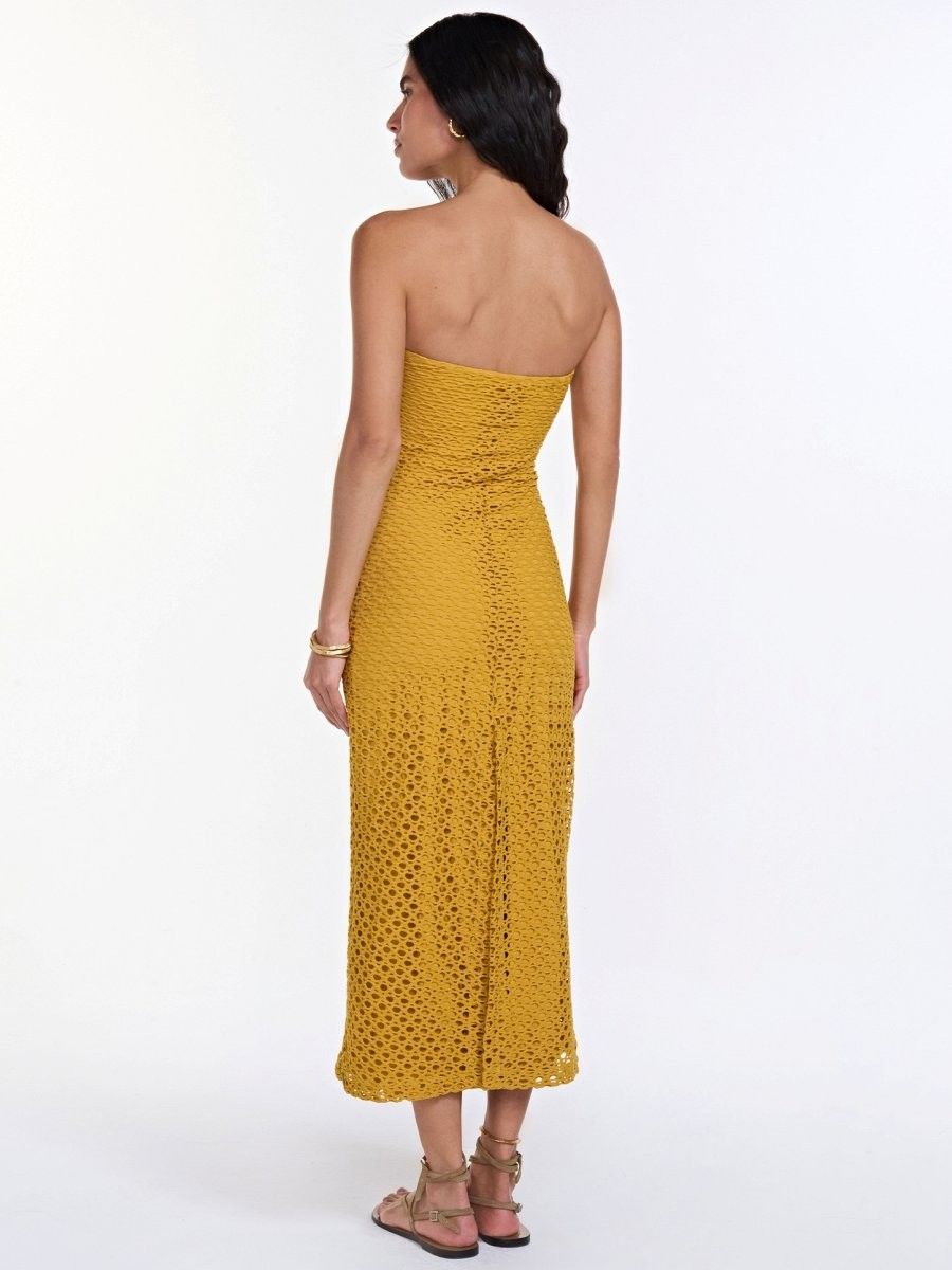 vestido midi sereia amarelo VE05 triya