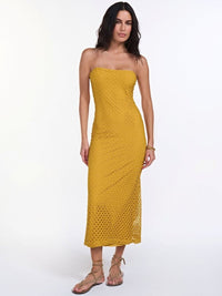 vestido midi sereia amarelo VE05 triya