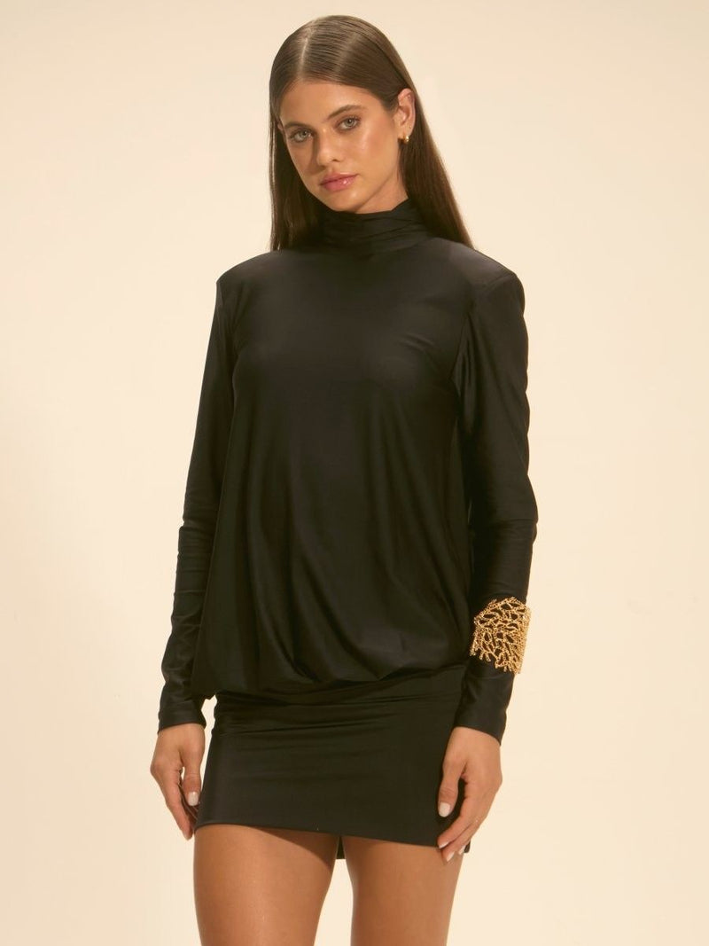 vestido curto preto emilia 17983 la sirene
