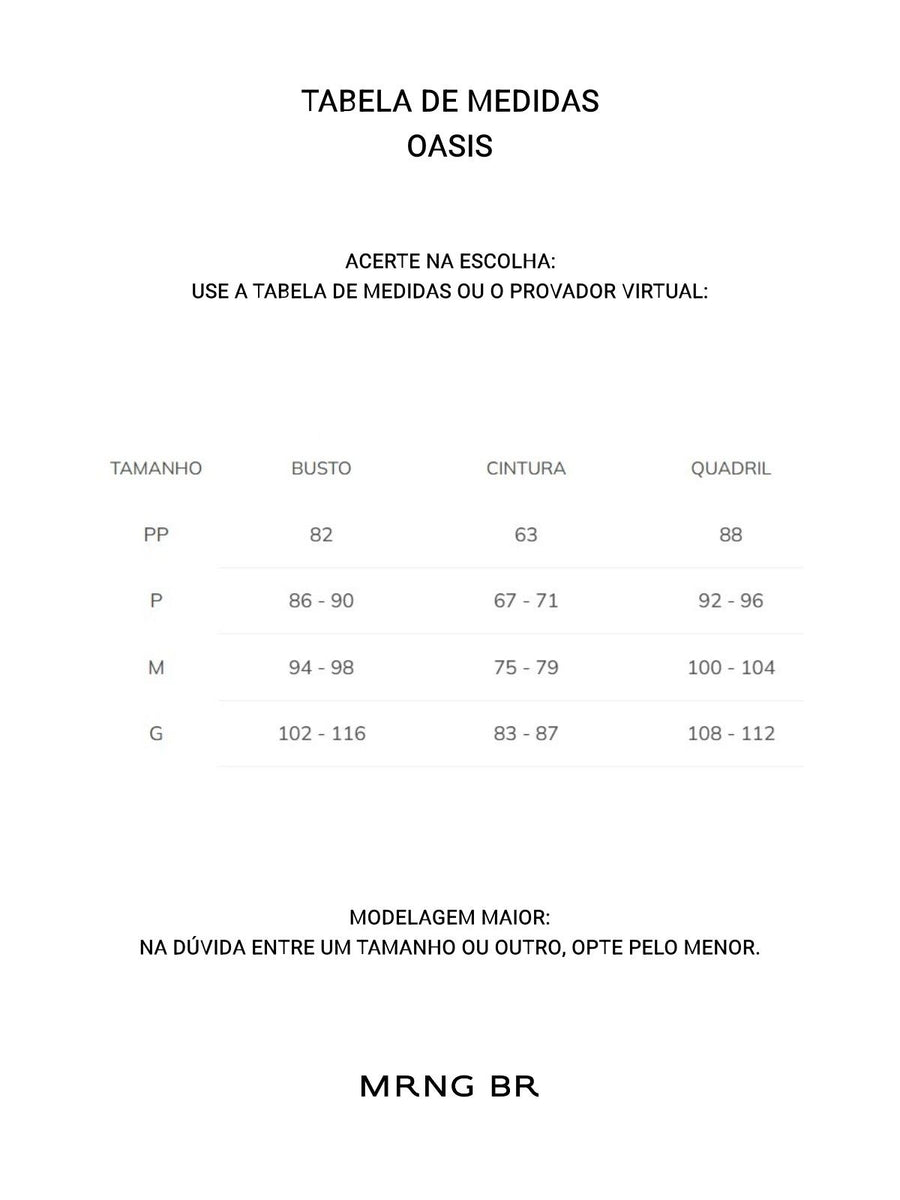 Tabela de medidas