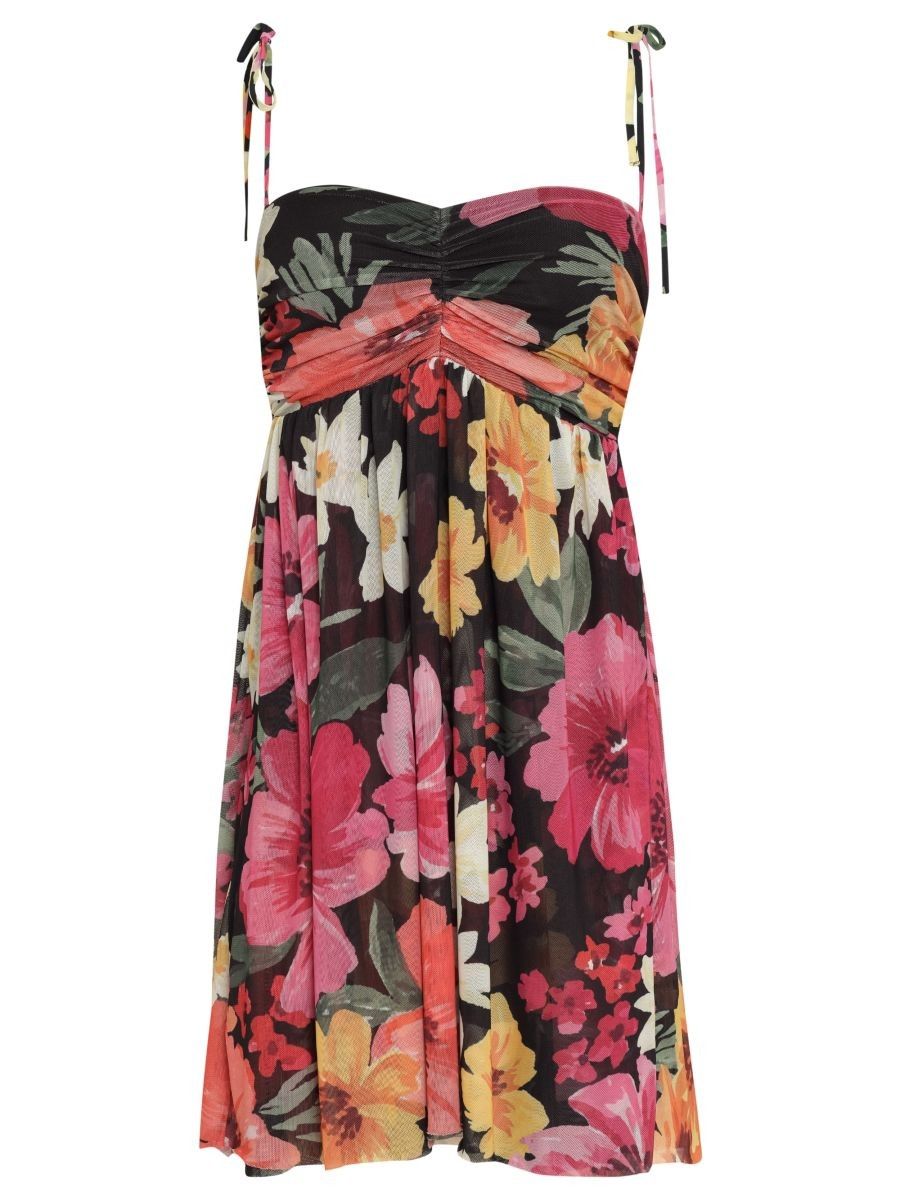 vestido curto tule jordania floral art VE08 ysla