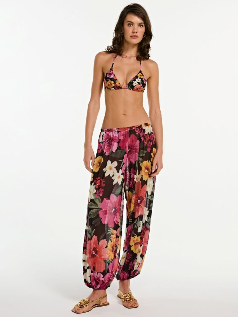 calça alladin tule gardenia floral art CL03 ysla