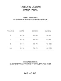 Tabela de medidas