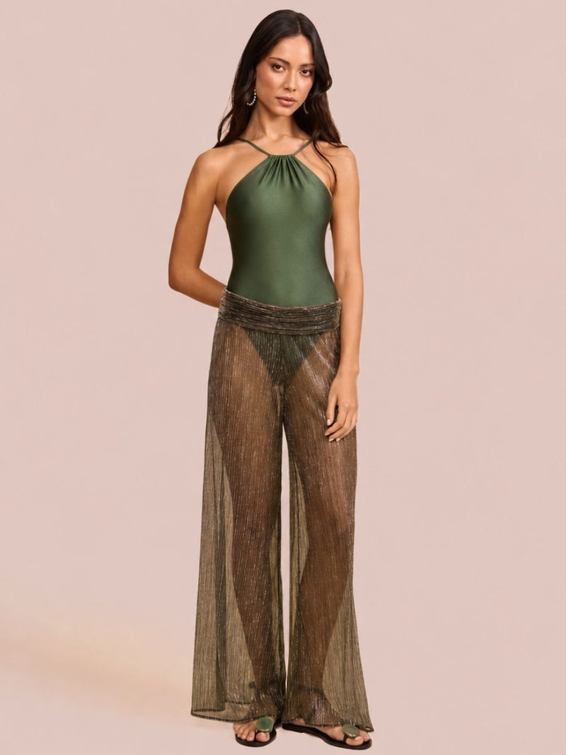 maiô e calça verde musgo 2091 mos beachwear