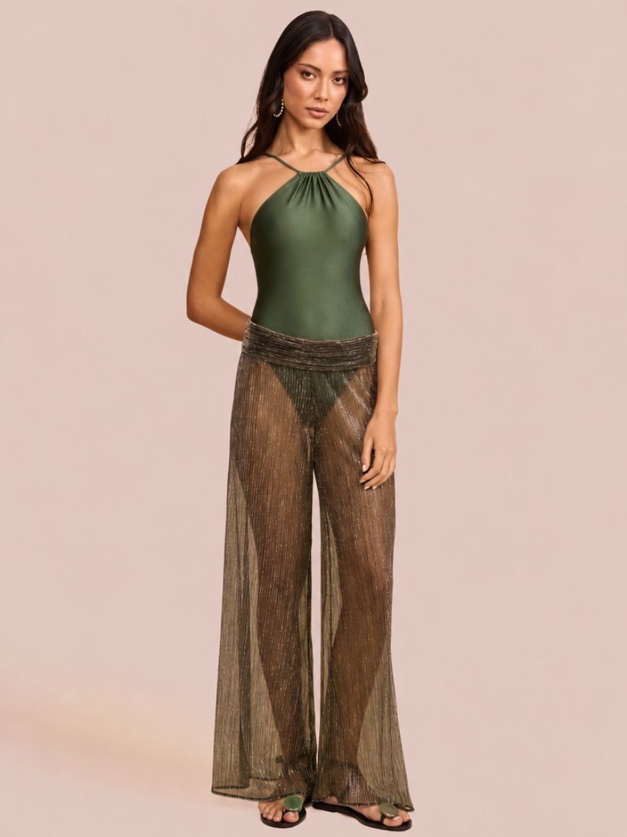 maiô e calça verde musgo 2091 mos beachwear