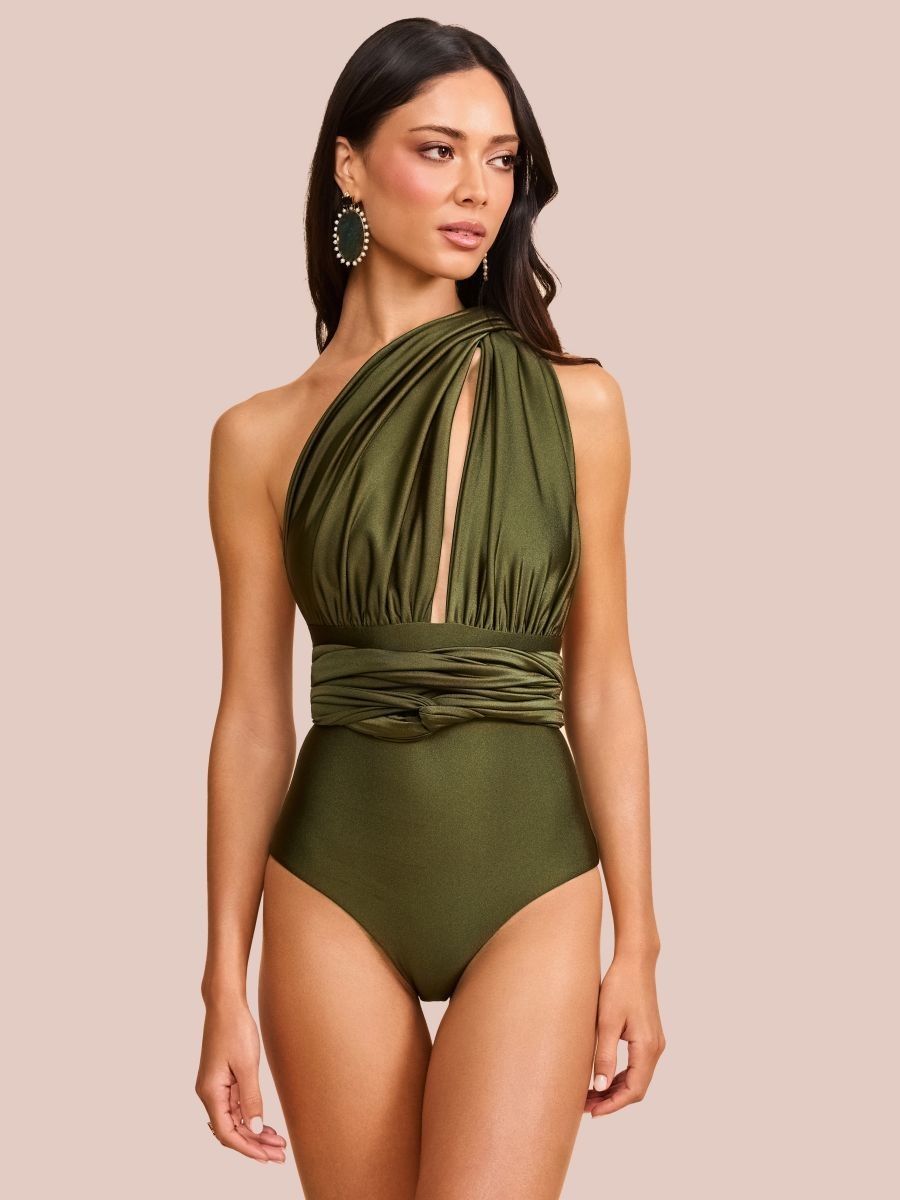 maiô e saia verde musgo 1992 mos beachwear