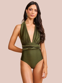 maiô e saia verde musgo 1992 mos beachwear
