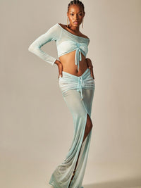 top e saia tule azul claro S2606 empress brasil