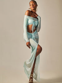 top e saia tule azul claro S2606 empress brasil