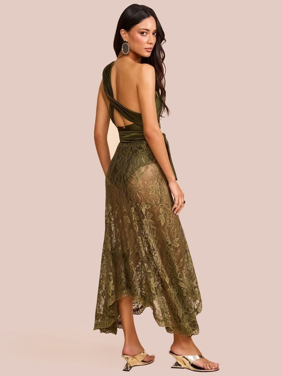 maiô e saia verde musgo 1992 mos beachwear
