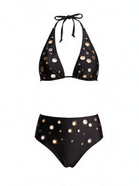 biquíni cortinão ilhós preto yap 1987 mos beachwear
