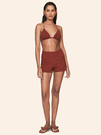 shorts texturizado marrom praiana 8185404 lua luá