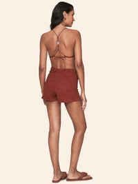 shorts texturizado marrom praiana 8185404 lua luá