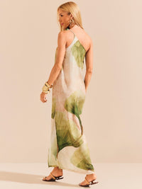 vestido longo ombro só folhas 1917 de chelles