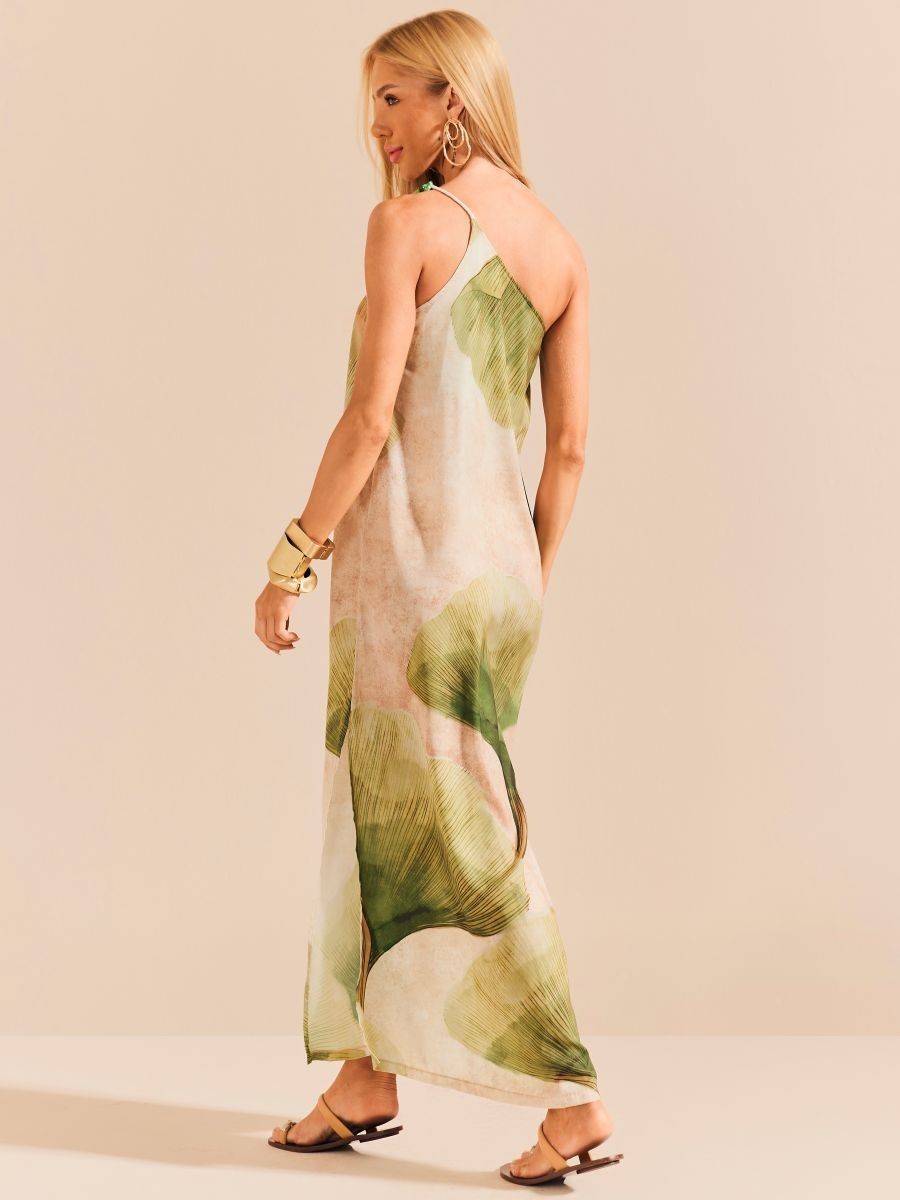 vestido longo ombro só folhas 1917 de chelles