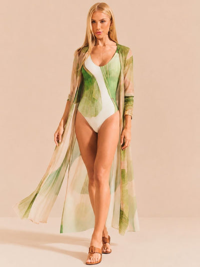 kaftan longo tule folhas 1916 de chelles