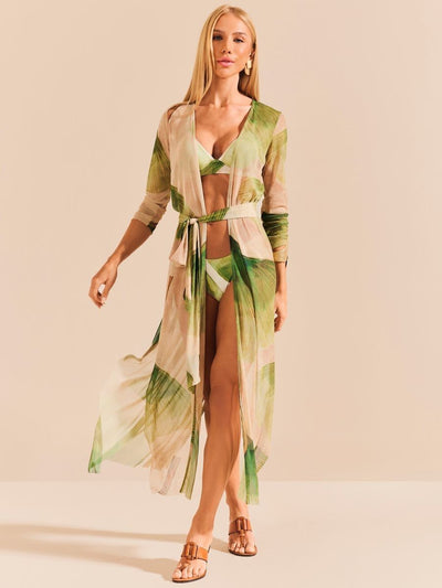 kaftan longo tule folhas 1916 de chelles