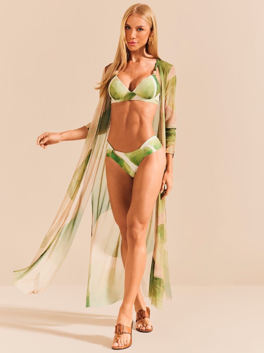 kaftan longo tule folhas 1916 de chelles