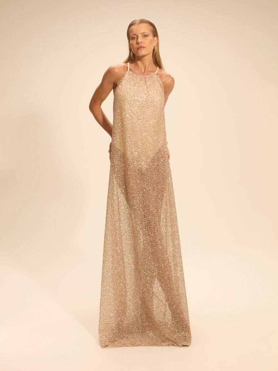 vestido longo bordado nicole 17945 la sirene