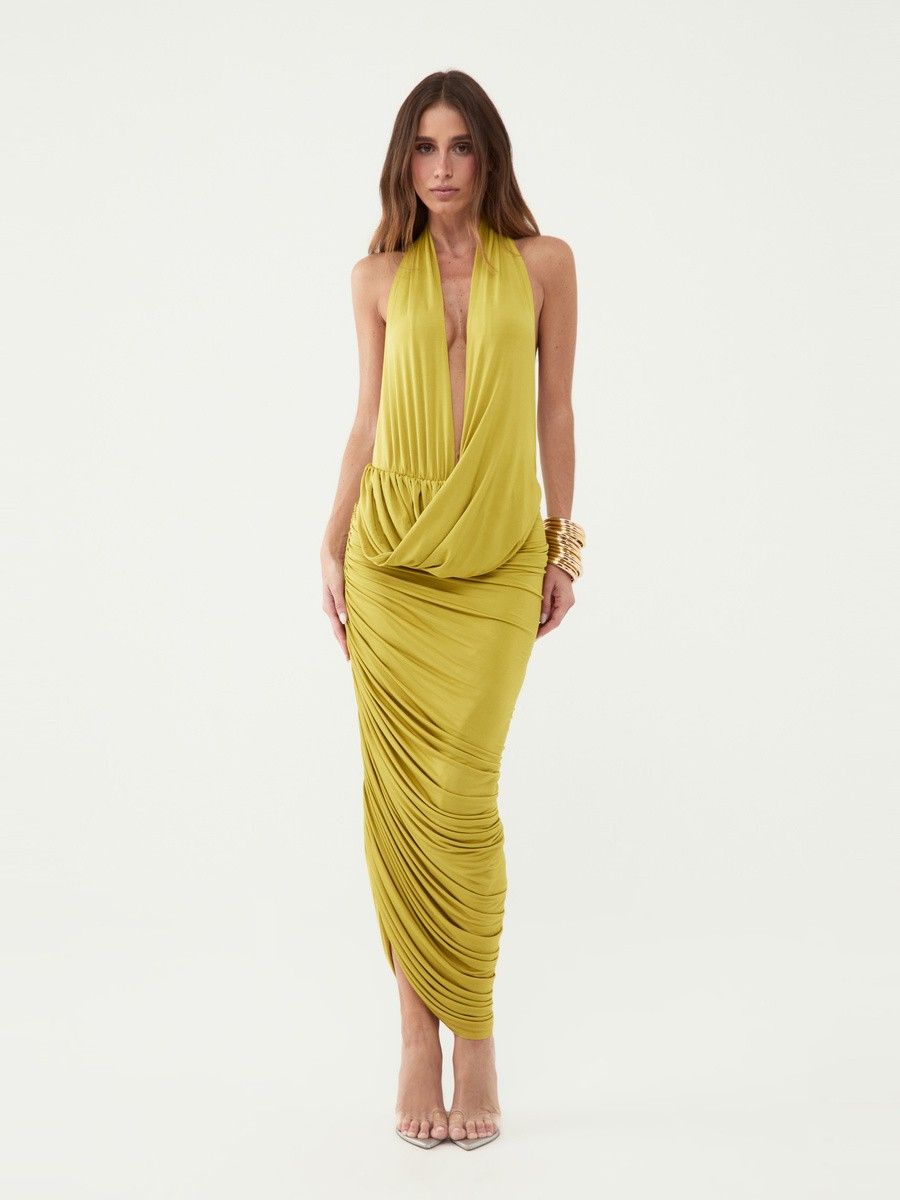 conjunto body e saia verde ariadne 0404 oásis resortwear