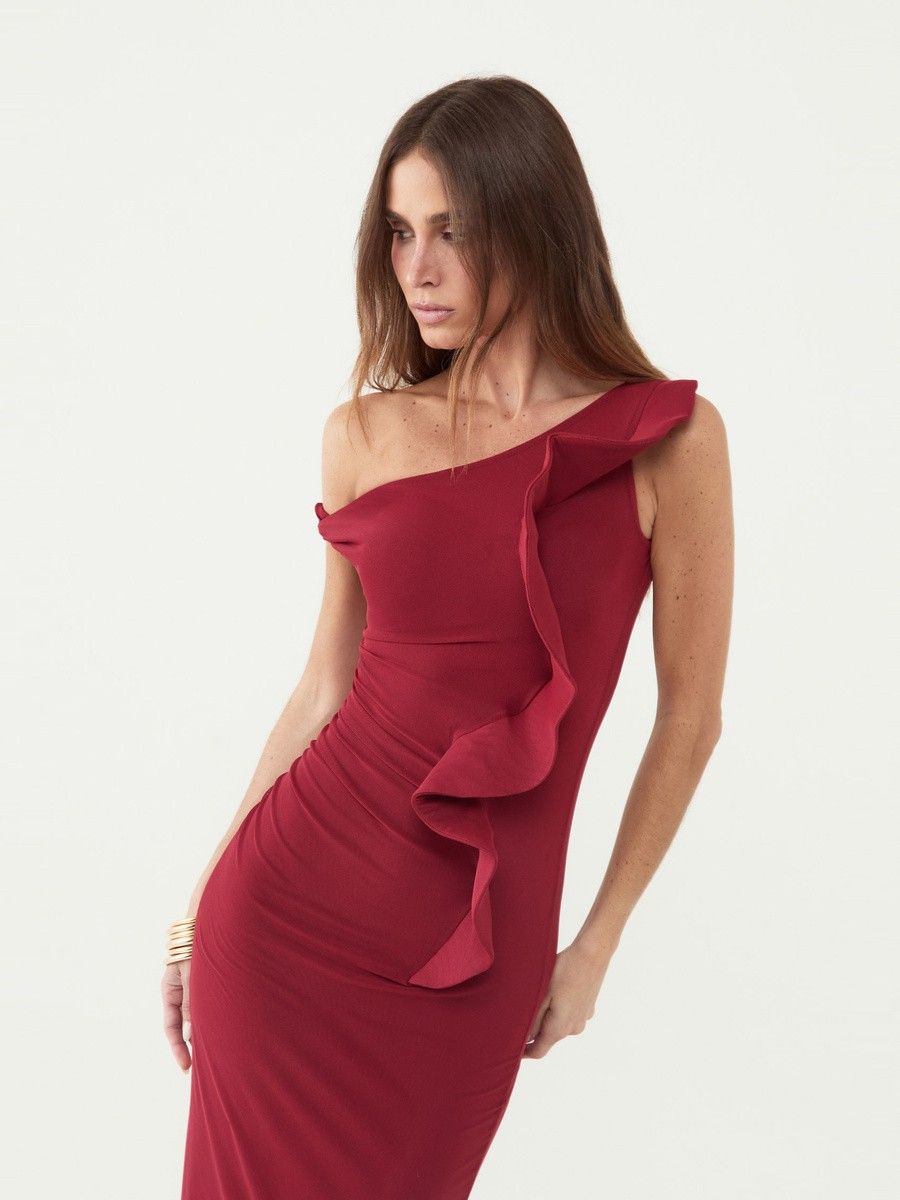 vestido longo tule vermelho zoé 0956 oásis resortwear