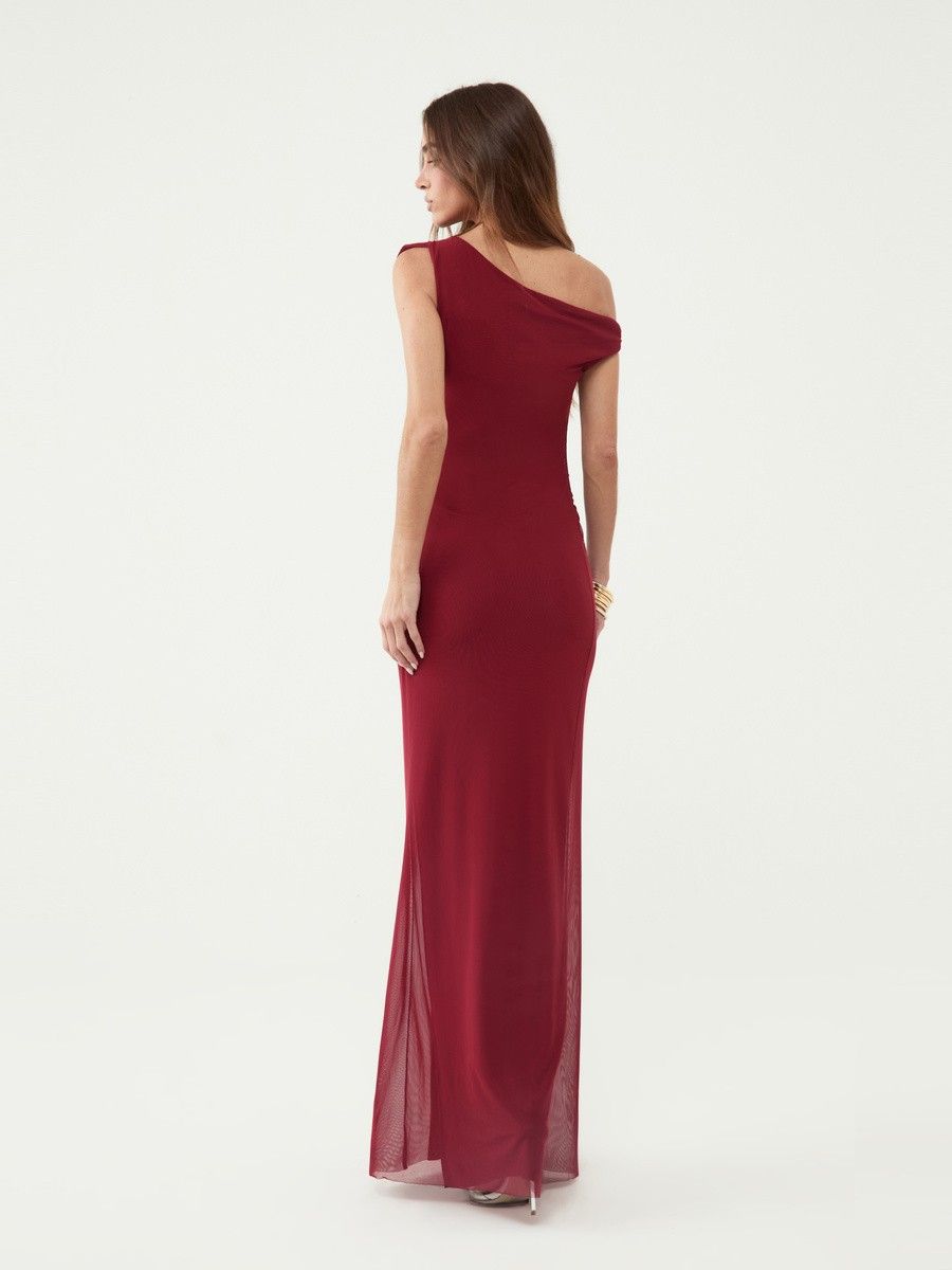 vestido longo tule vermelho zoé 0956 oásis resortwear
