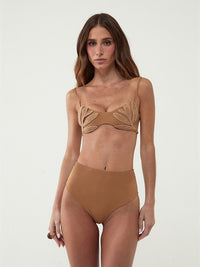 conjunto biquíni e saia marrom iara 0417 oásis resortwear