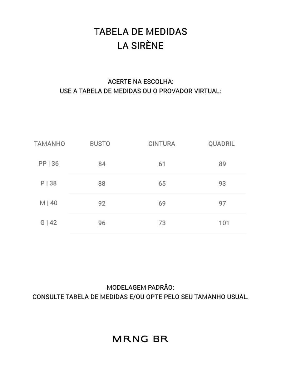 Tabela de medidas