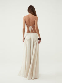 conjunto top e saia bege valquiria 0398 oásis resortwear