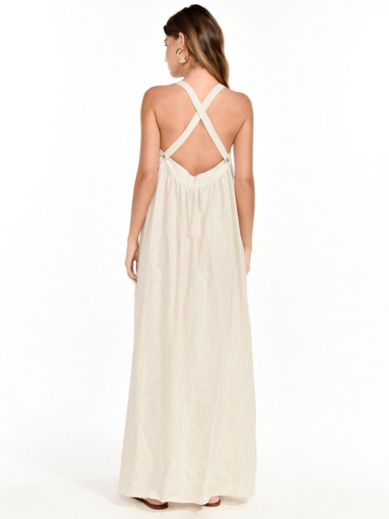 vestido listrado morgan kakhi VE03 triya